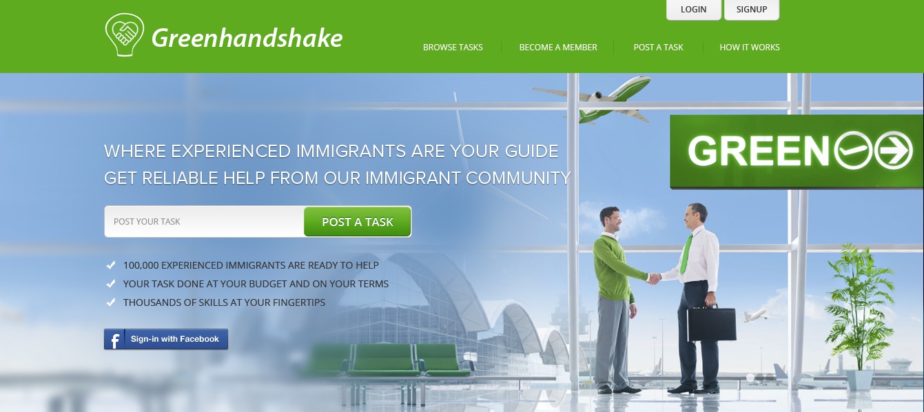 Greenhandshake Background
