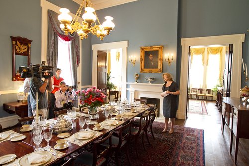 18 JULY 2012:  First Lady, Anita Perry gives a tour of the Texas Governor's Mansion in Austin, Texas, on Wednseday, July 18, 2012.   The Governor's Mansion reopened after renovations and repairs following a fire five years ago.  Rodolfo Gonzalez/American-Statesman