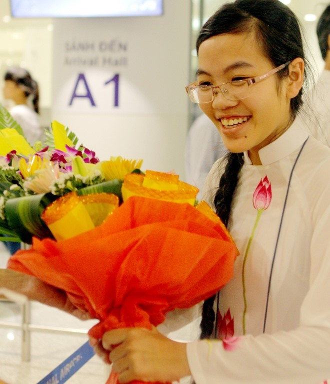 Đinh Hương Thảo, "cô gái vàng" của Olympic Vật lý Việt Nam. Ảnh: Quyên Quyên.